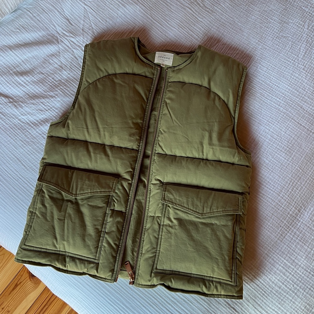 Sezane Green Enrica Vest